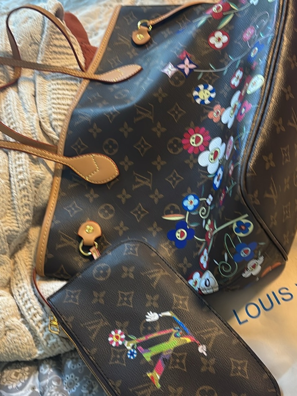 Floral Canvas Tote in Brown